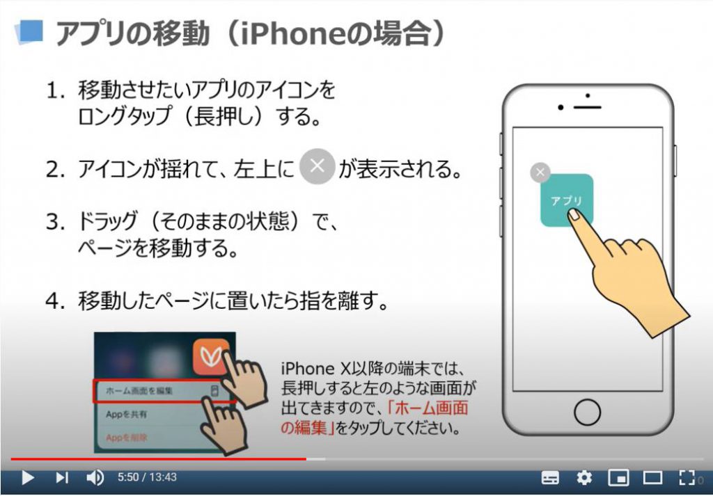 アプリの移動（iPhoneの場合）