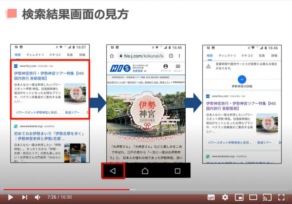 検索結果画面の見方
