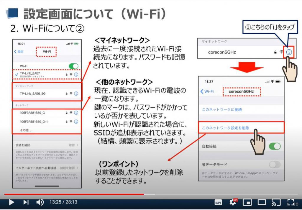 iPhone等のiOS端末の設定画面：Wi-Fi（ワイファイ）について