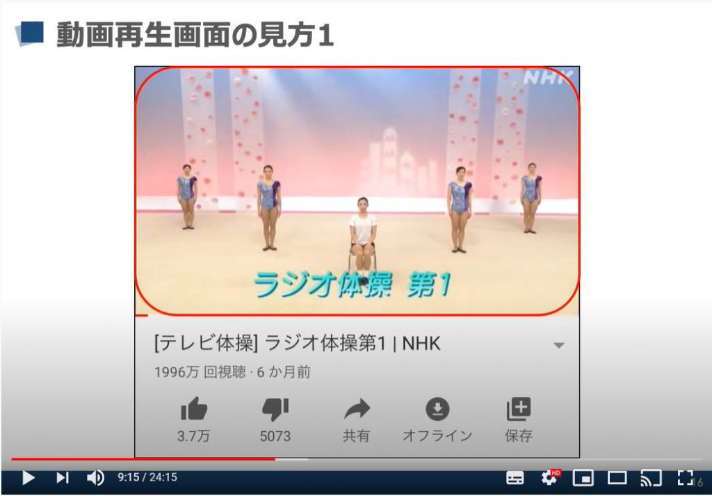 YouTube（ユーチューブ）の動画再生画面の見方