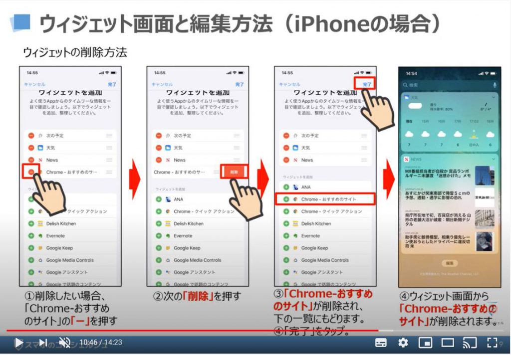 ウィジェット画面と編集方法（iPhoneの場合）