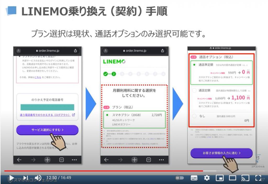 LINEMO（ラインモ）の乗換え方法：LINEMO（ラインモ）の乗換え（契約）手順について