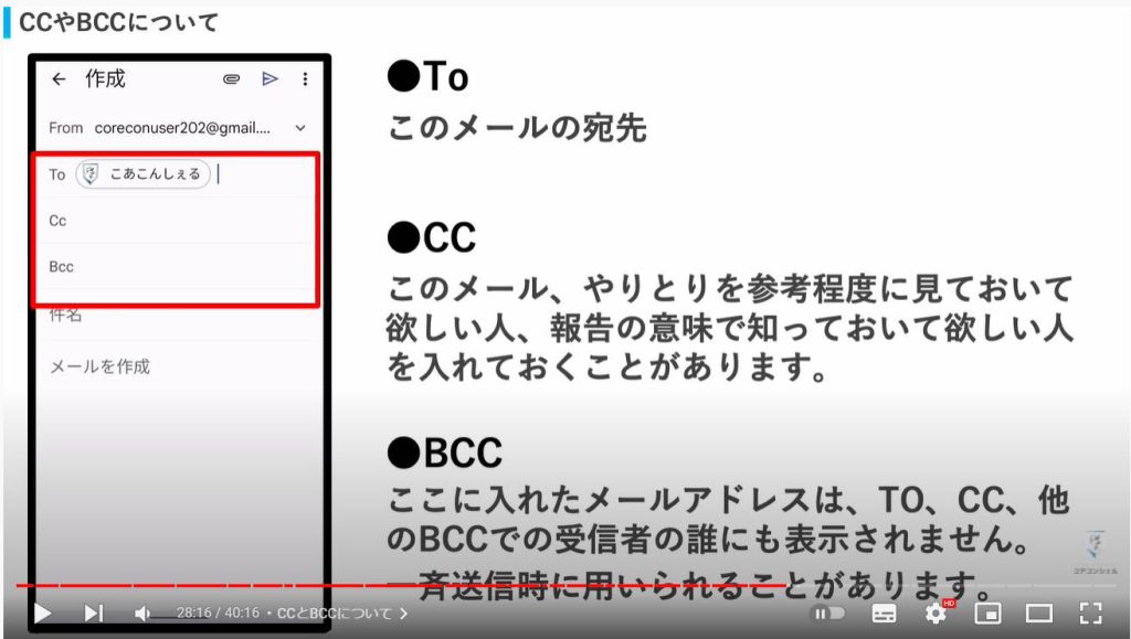 Gmailの使い方：CCとBCCについて