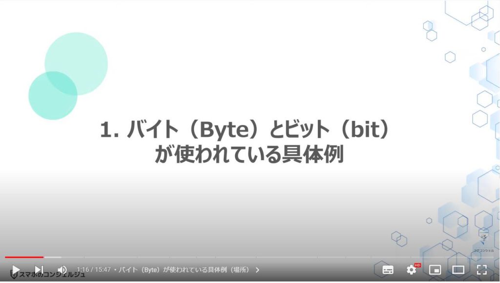 重要な情報と通信速度の単位：バイト（Byte）とビット（bit）が使われている具体例