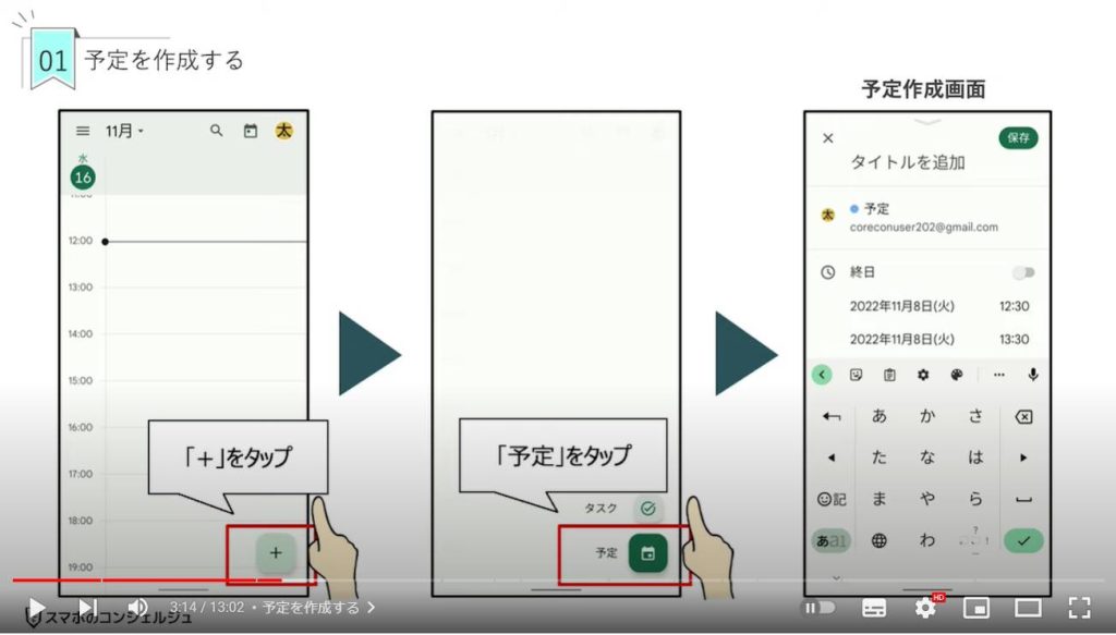 Googleカレンダーの使い方：予定を作成する