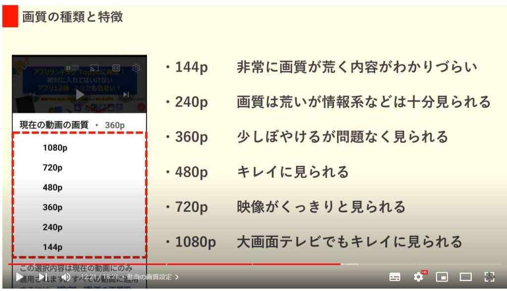 YouTubeのやってはいけない設定7選：動画の画質設定