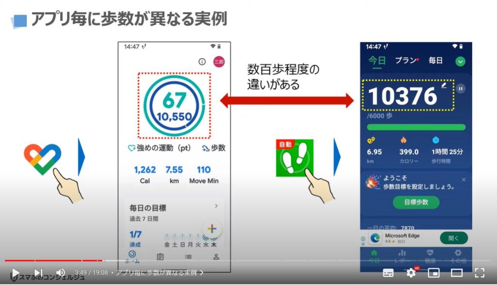 歩数が異なる理由と選び方：アプリ毎に歩数が異なる実例
