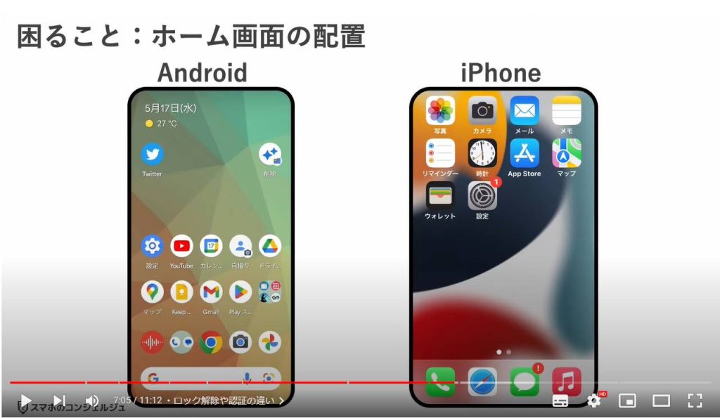 AndroidとiPhoneの違い：ホーム画面の自由度