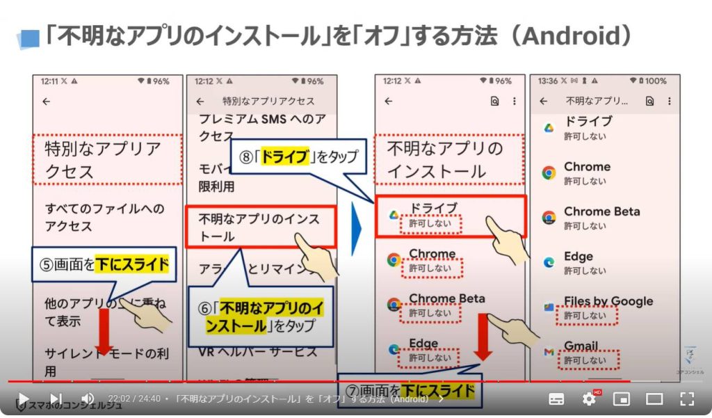 「SIMスワップ」「マルウェア」の手法と対処方法：「不明なアプリのインストール」を「オフ」する方法（Android）