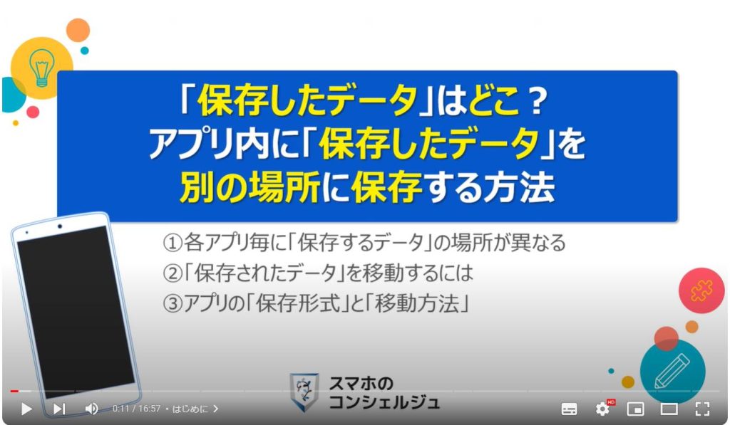 アプリ内に「保存したデータ」を移動する方法