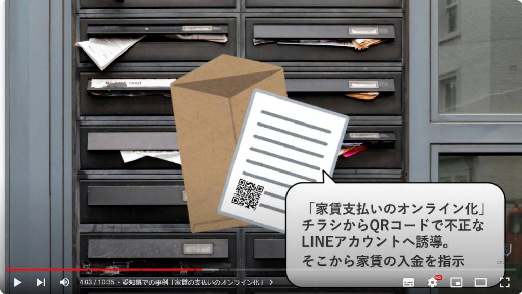 偽のQRコード：愛知県での事例「家賃の支払いのオンライン化」