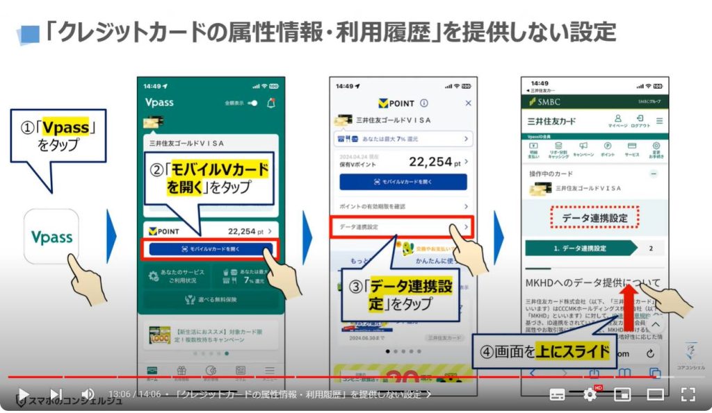 新Vポイント：「クレジットカードの属性情報・利用履歴」を提供しない設定