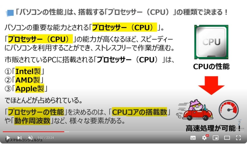 パソコンの購入・買い替え時に押さえておくべき5つのポイント：「パソコンの性能」は、搭載する「プロセッサー（CPU）」の種類で決まる！