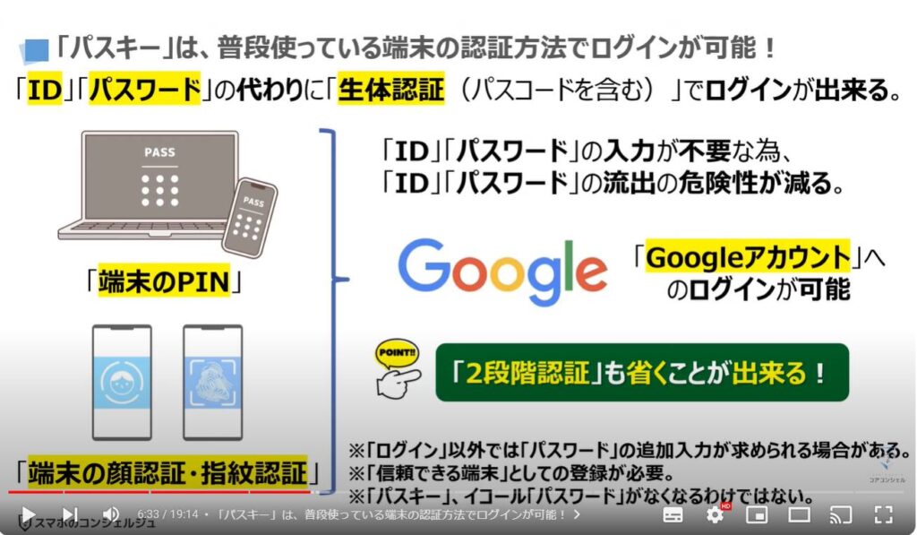 「アカウント」を守る強力な機能：「パスキー」普段使っている端末の認証方法でログインが可能！