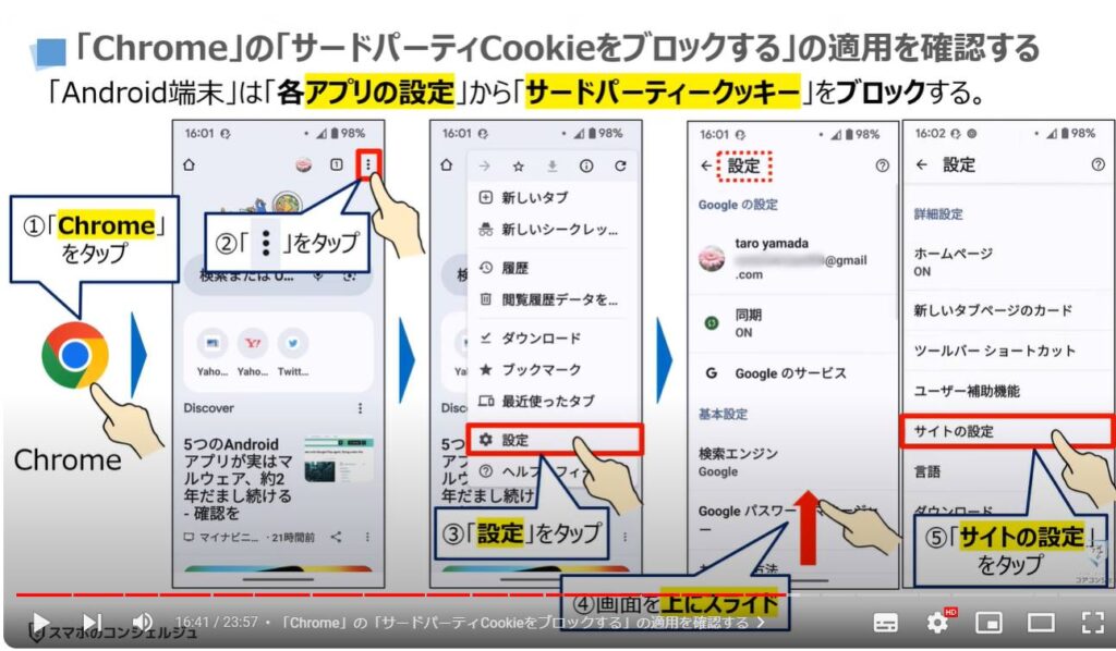 「個人」を追跡する「クッキー」を根本からブロックする方法：「Chrome」の「サードパーティCookieをブロックする」の適用を確認する