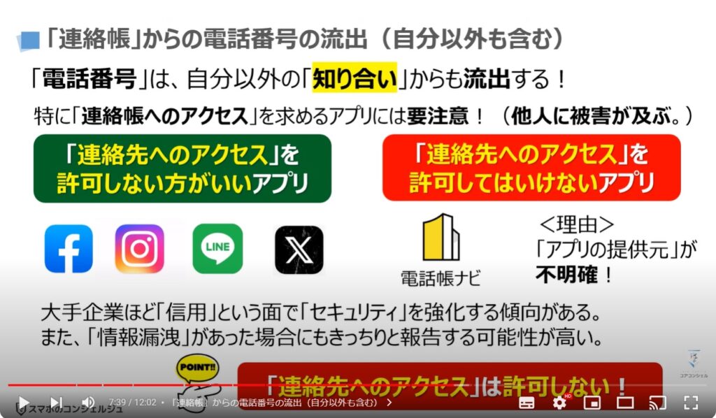 電話番号からわかるもの（教えるリスク）：「連絡帳」からの電話番号の流出（自分以外も含む）