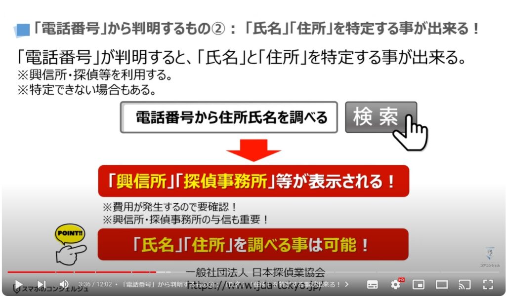 電話番号からわかるもの（教えるリスク）：「電話番号」から判明するもの②「氏名」「住所」を特定する事が出来る！