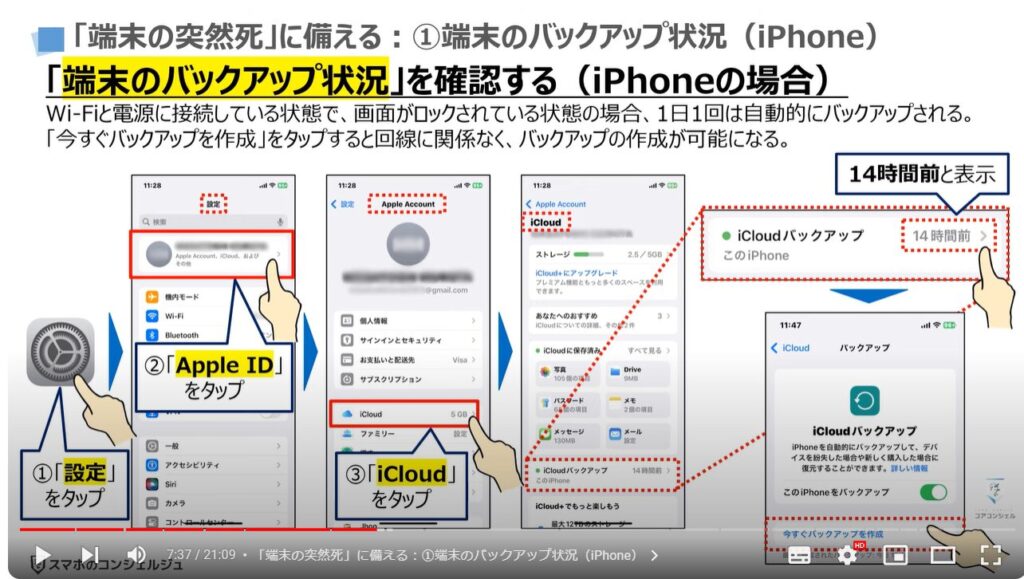 新しい端末だけでスマホを復元する方法：「端末の突然死」に備える：①端末のバックアップ状況（iPhone）