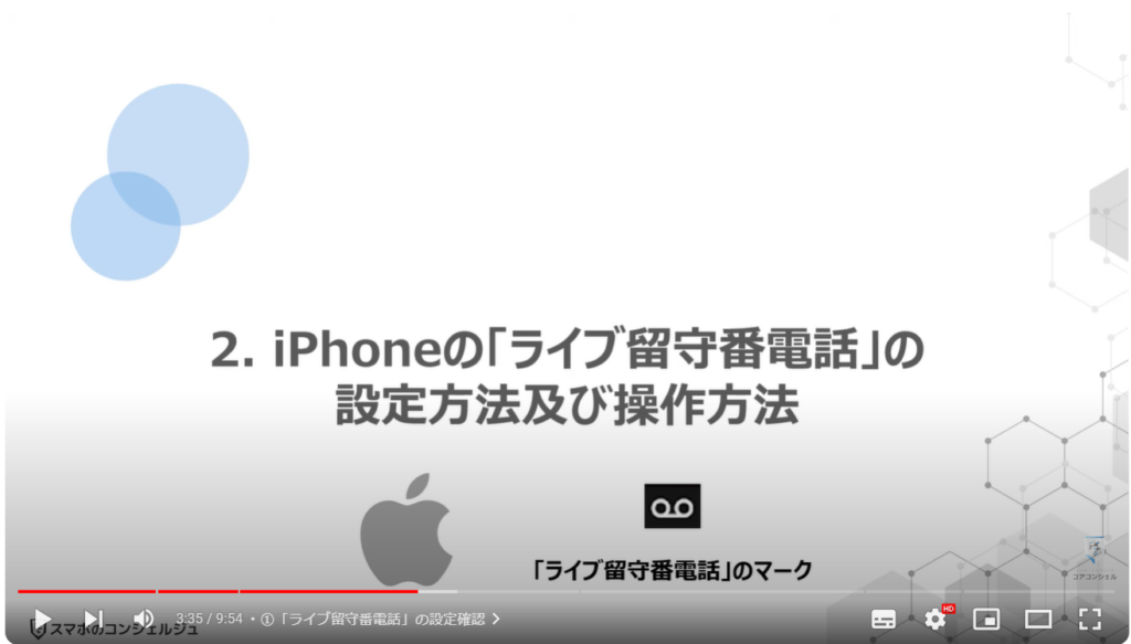 iPhoneの留守番電話：iPhoneの「ライブ留守番電話」の設定方法及び操作方法