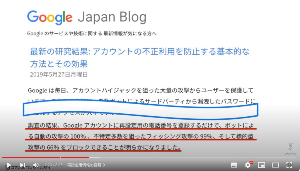 Gmailの履歴にアクセスできなくなる：再設定用情報の役割