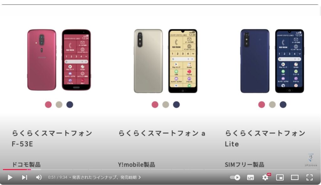 らくらくスマートフォン：発表されたラインナップ、発売時期