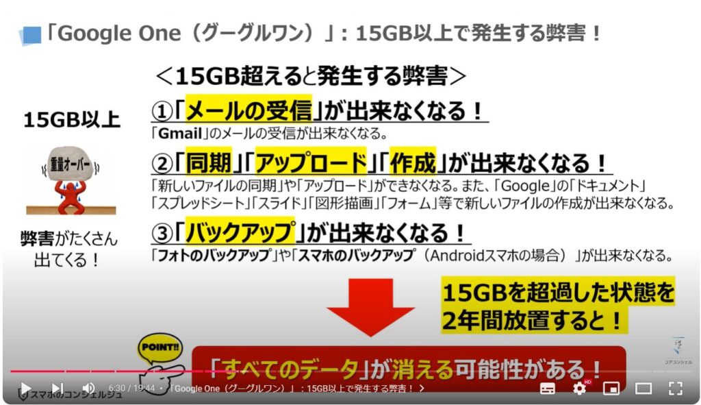 放置は危険！Googleのオンラインストレージを整理する方法：「Google One（グーグルワン）」：15GB以上で発生する弊害！