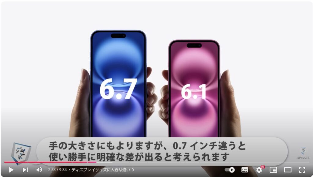 らくらくスマートフォン：ディスプレイサイズに大きな違い