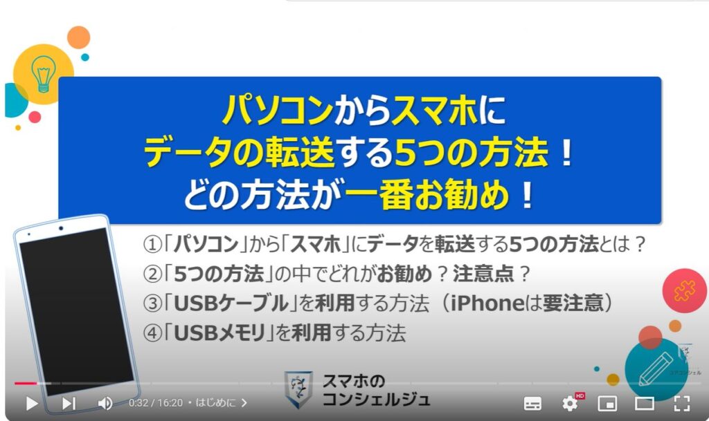 パソコンからスマホにデータ転送