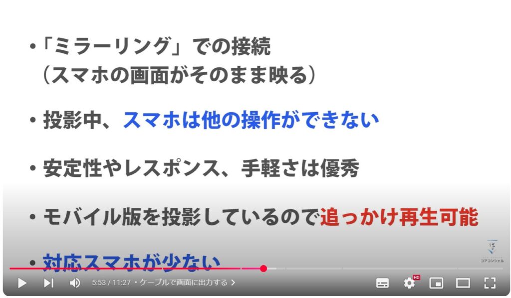 TVerをテレビでも使う：ケーブルで画面に出力する