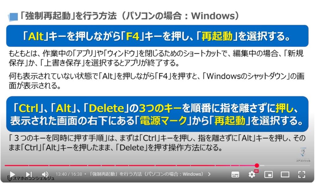 「再起動」と「電源の入れ直し」は何が違う：「強制再起動」を行う方法（パソコンの場合：Windows）