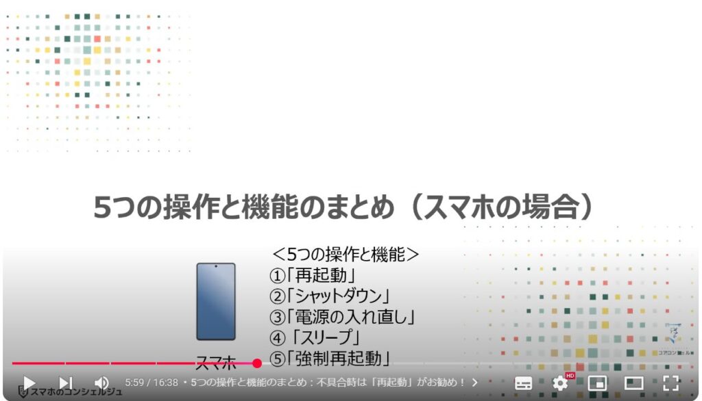 「再起動」と「電源の入れ直し」は何が違う：5つの操作と機能のまとめ（スマホの場合）