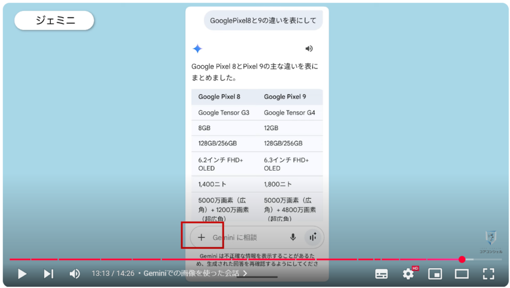 Googleレンズ：Geminiでの画像を使った会話