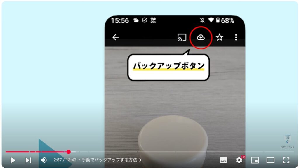 重要な写真や動画だけを保存(バックアップオフ)で利用する方法:手動でバックアップする方法