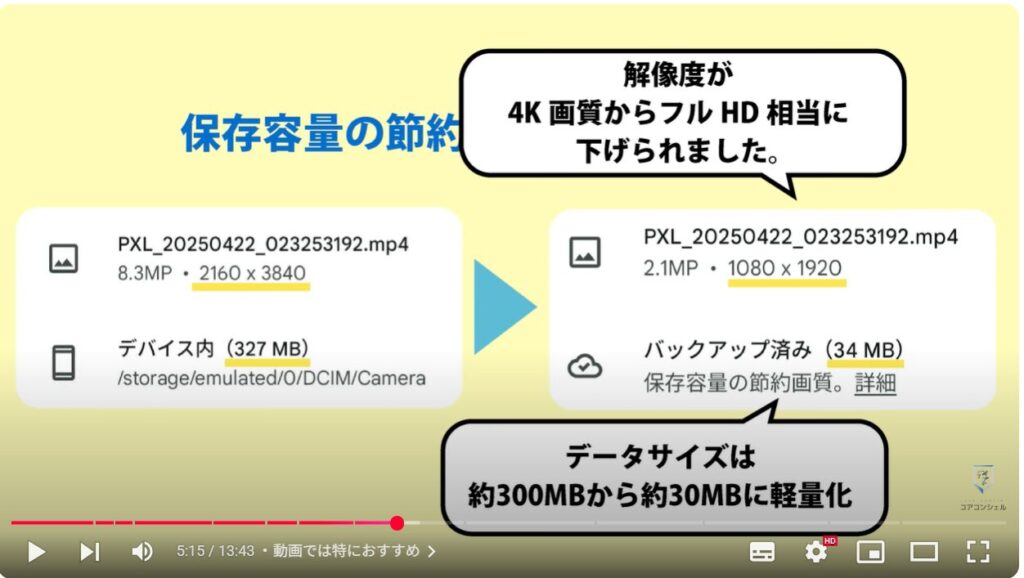 重要な写真や動画だけを保存(バックアップオフ)で利用する方法:動画では特におすすめ