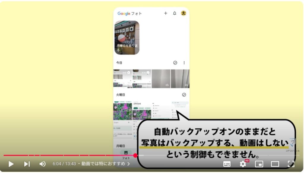 重要な写真や動画だけを保存(バックアップオフ)で利用する方法:動画では特におすすめ