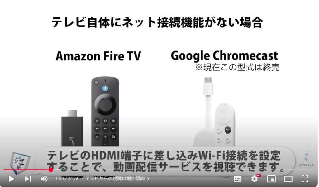 テレビでYouTube(スマホとの違い):テレビからの視聴は増加傾向