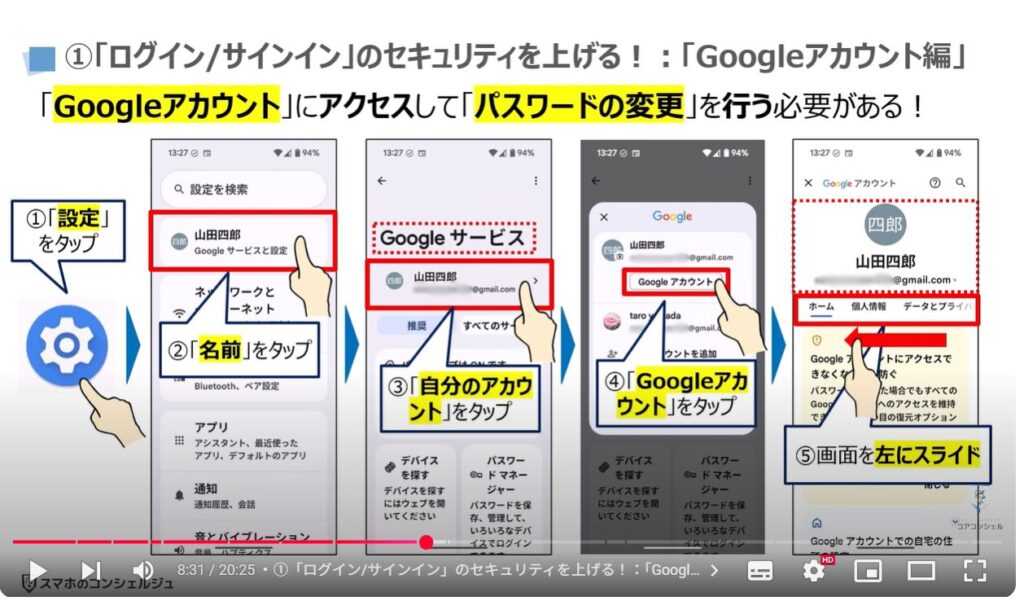 フィッシング詐欺対策:①「ログイン/サインイン」のセキュリティを上げる!:「Googleアカウント編」