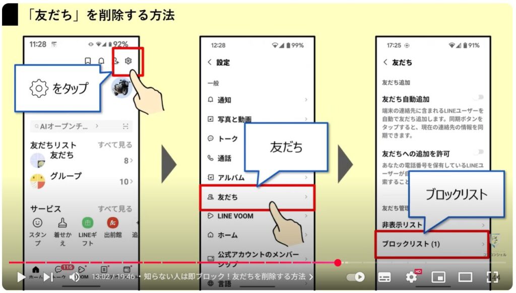 LINEの便利ワザ21選:知らない人は即ブロック!友だちを削除する方法