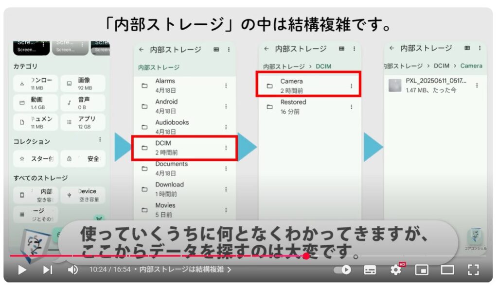 ストレージ不足解消:内部ストレージは結構複雑