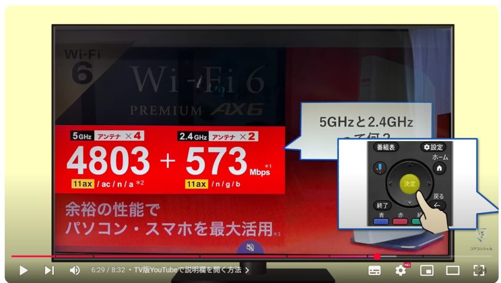 YouTube概要欄の表示方法:TV版YouTubeで説明欄を開く方法