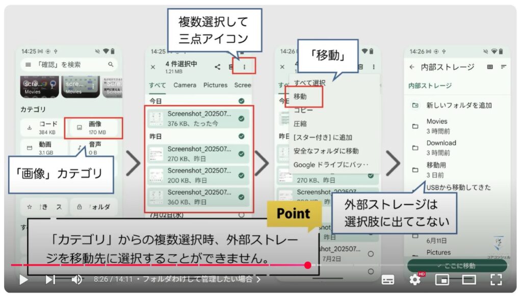 ドラッグ＆ドロップ：フォルダわけして管理したい場合