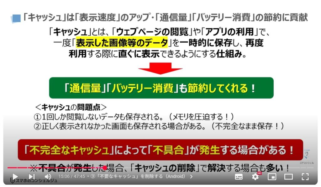 重くなったスマホを軽くする方法(Android & iPhone):「キャッシュ」は「表示速度」のアップ・「通信量」「バッテリー消費」の節約に貢献