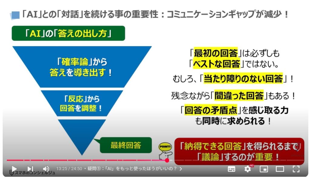 AIの正しい知識とAIの間違いを見抜く方法：「AI」との「対話」を続ける事の重要性：コミュニケーションギャップが減少！