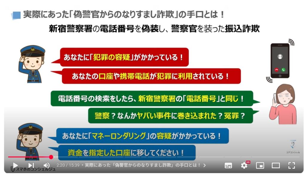 電話番号偽装の恐怖：実際にあった「偽警官からのなりすまし詐欺」の手口とは！
