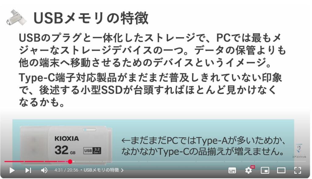 SSDをお勧めする理由：USBメモリの特徴