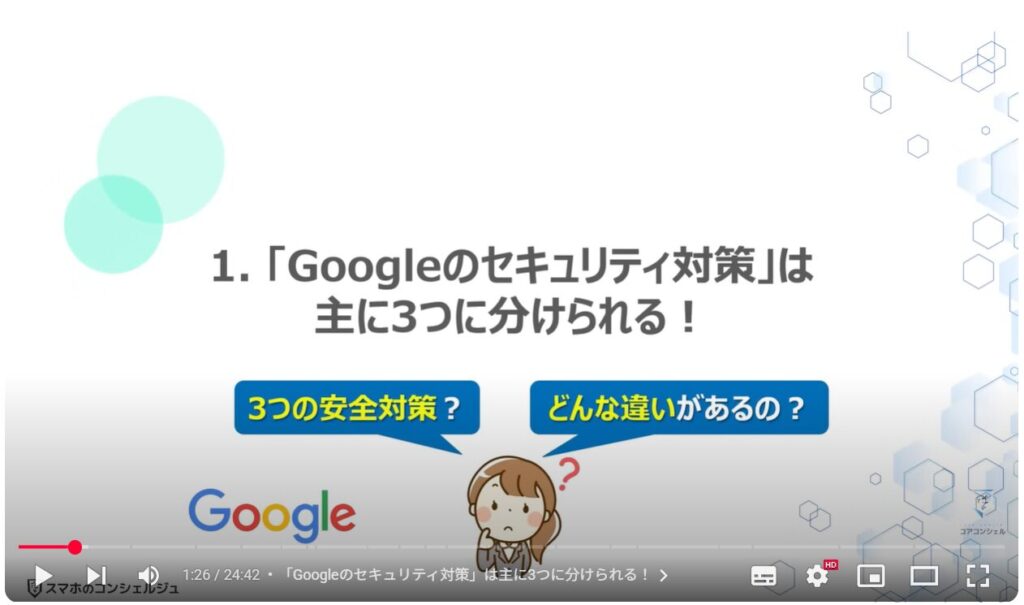 Googleのセキュリティ対策:「Googleのセキュリティ対策」は主に3つに分けられる!