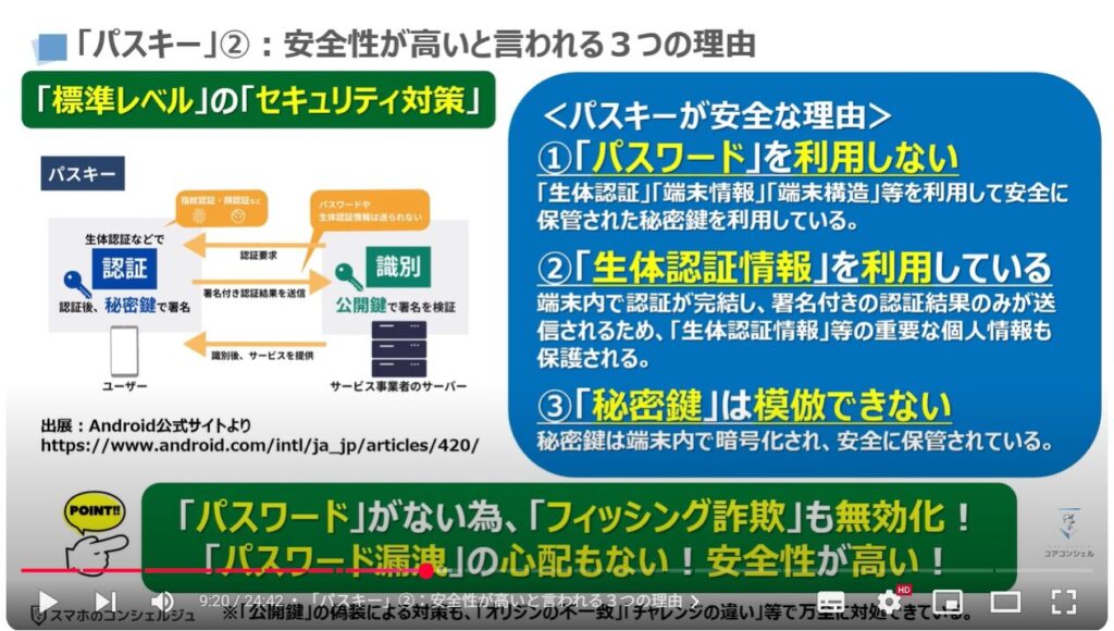 Googleのセキュリティ対策:「パスキー」②:安全性が高いと言われる3つの理由