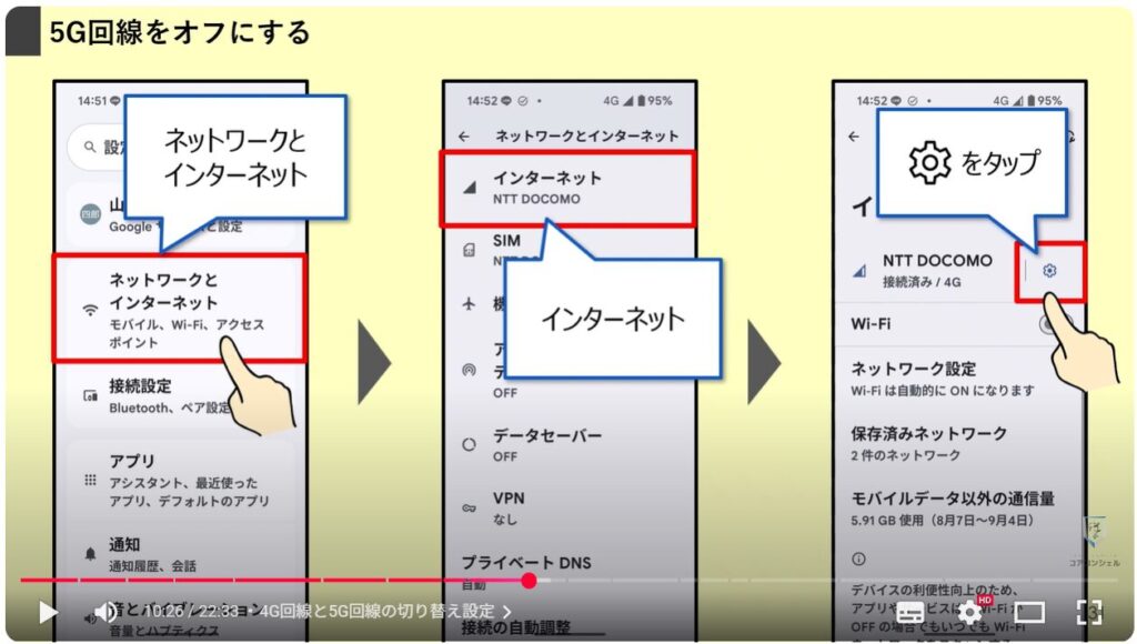 最初にすべきおすすめ初期設定:4G回線と5G回線の切り替え設定