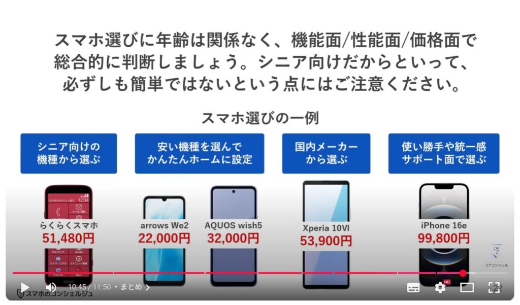 シニア向けスマホと普通のスマホの違い：まとめ