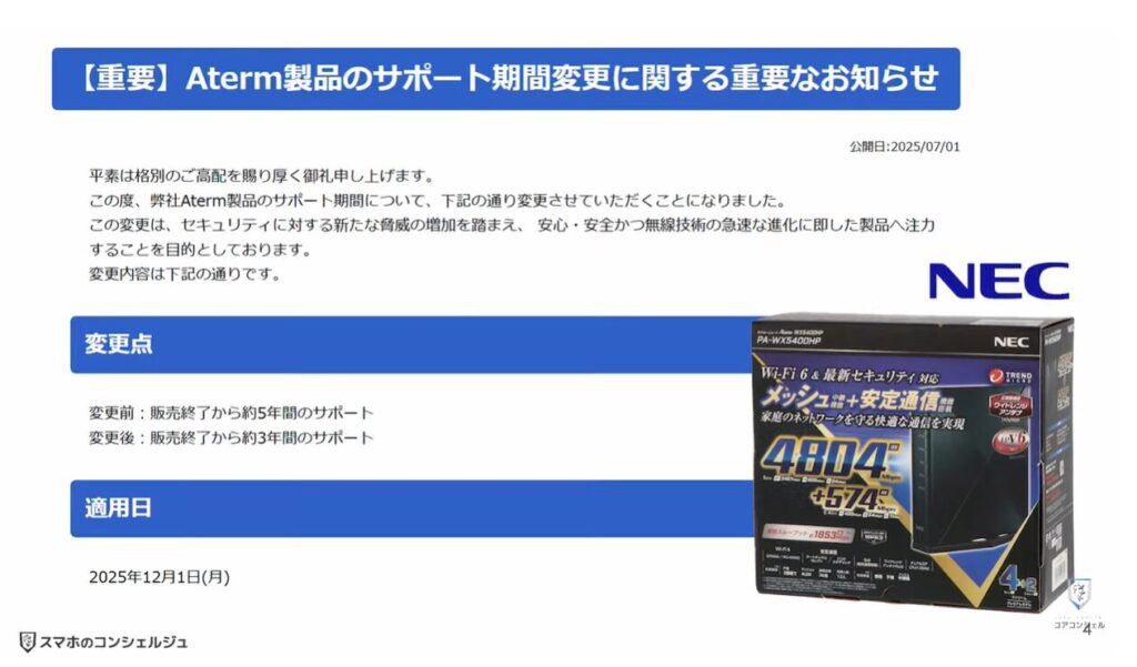 Wi-Fiの寿命と無料診断:NECからの衝撃的なお知らせ